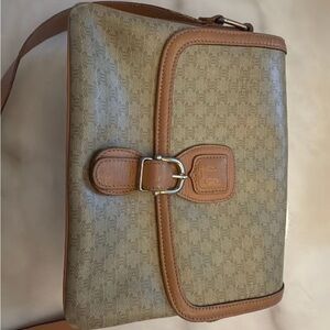 Classic Vintage Celine Tan and Brown Crossbody Bag